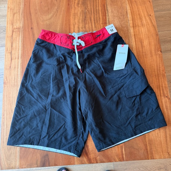 Speedo Other - Speedo Men's Black/Red Swim Trunks Size M NWT